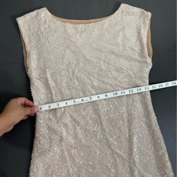 Alice + Olivia x Bergdorf Goodman Pink Sequin Cap Sleeve Shift Dress - Picture 8 of 9